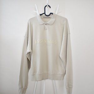 FEAR OF GOD ESSENTIALS Kids Beige Long Sleeve Polo